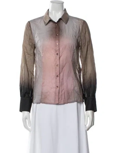 Pre-owned Paloma Wool Long Sleeve Button-up Top In Grey
