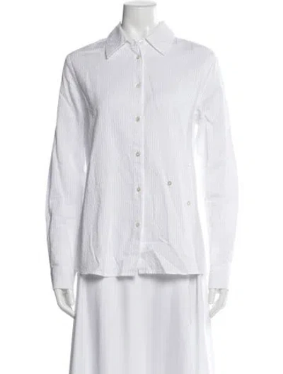 Pre-owned Paloma Wool Long Sleeve Button-up Top In White