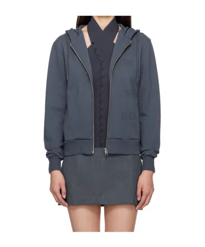 Paloma Wool Long Sleeve Sweatshirt Jacket In Blue