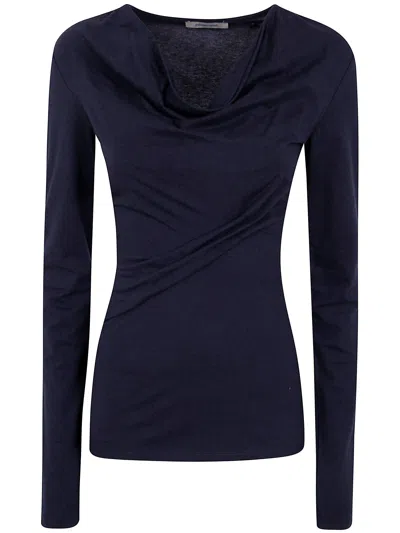 Paloma Wool Junco Cowl-neck Draped Top In Blue