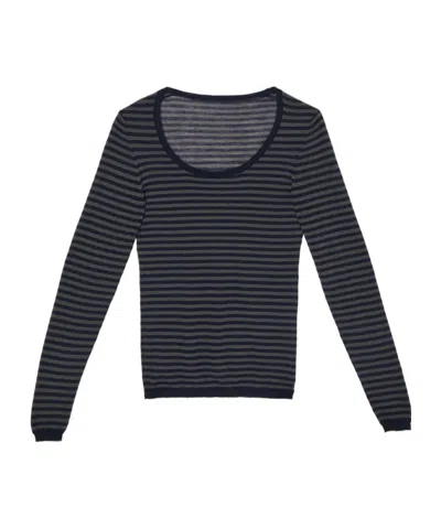 Paloma Wool Long-sleeved Striped Knit Top In Blue