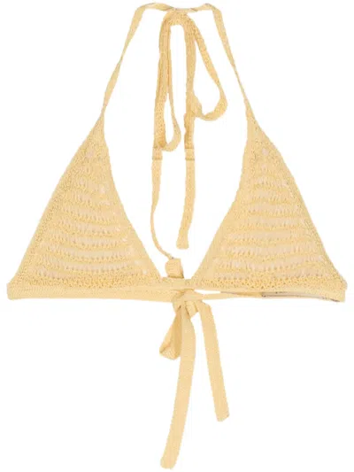 Paloma Wool Lora Open-knit Top In Yellow