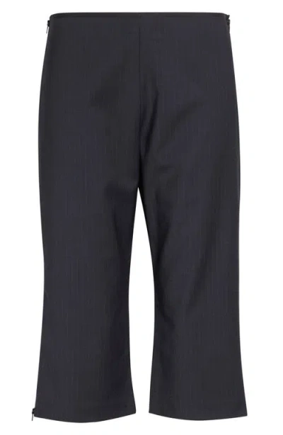 Paloma Wool Lumieti Pinstripe Side Zip Capri Pants In Black