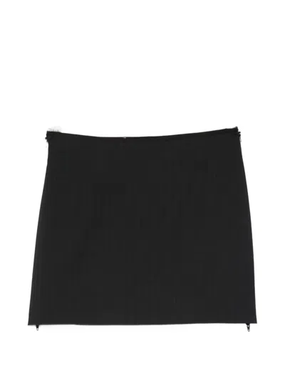 Paloma Wool Lumieti Pinstripe-pattern Zip-detail Mini Skirt In Black