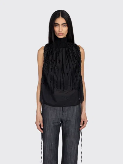 Paloma Wool Lupe Frilled High-neck Blouse In Black