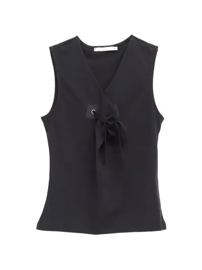 Paloma Wool Manir Lace-up Sleeveless Top In Black