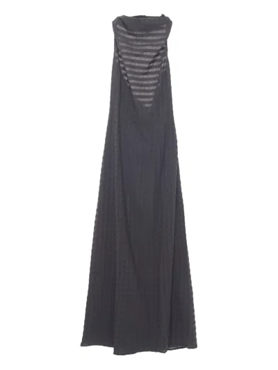 Paloma Wool Maxi Halter-neck Gingham Dress In Gray
