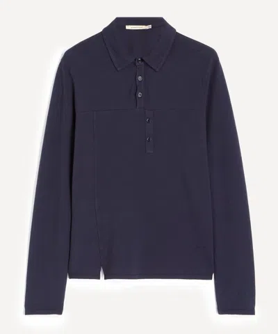 Paloma Wool Mens Gruar Blue Long-sleeve Polo
