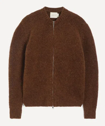 Paloma Wool Mens Hasta Luego Zip Cardigan In Brown