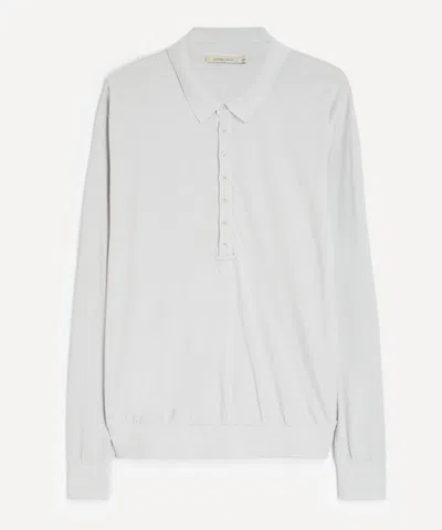 Paloma Wool Mens Romi Light Grey Long-sleeve Polo