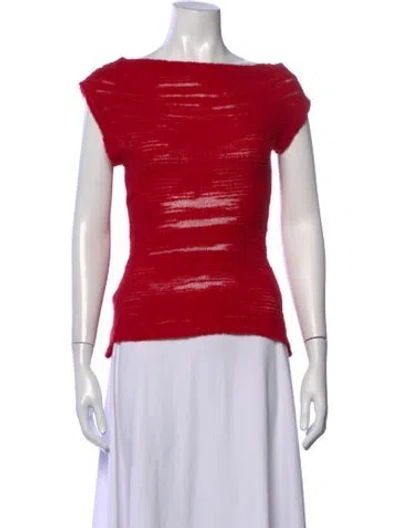 Pre-owned Paloma Wool Merino Wool Bateau Neckline Sweater In Red