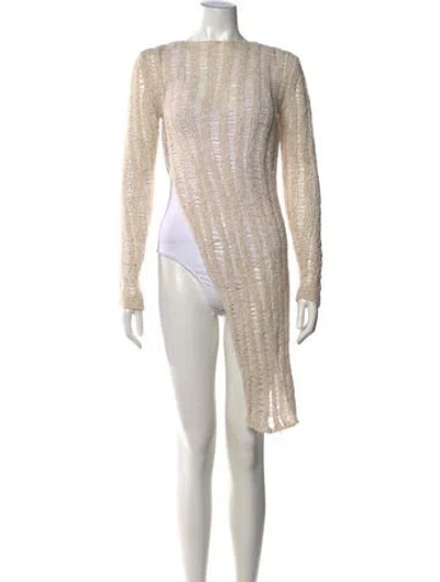 Pre-owned Paloma Wool Merino Wool Long Dress In White