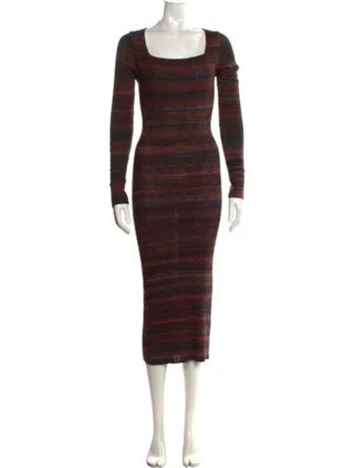 Pre-owned Paloma Wool Merino Wool Midi Length Dress In Brown