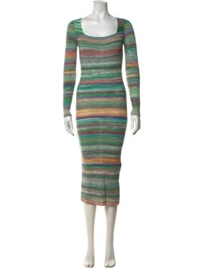 Pre-owned Paloma Wool Merino Wool Midi Length Dress W/ Tags In Green