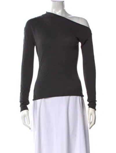 Pre-owned Paloma Wool Merino Wool Off-the-shoulder Sweater In Gray