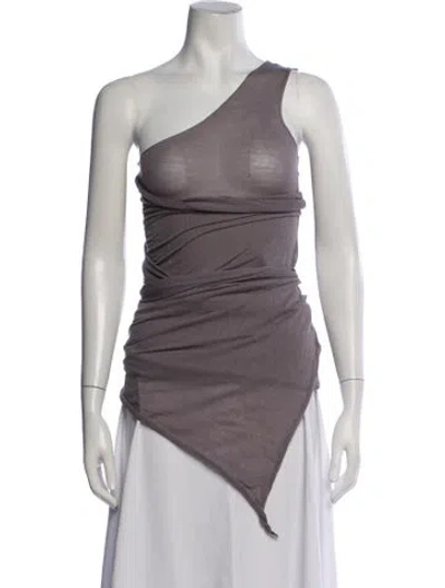 Pre-owned Paloma Wool Merino Wool One-shoulder Top In Grey