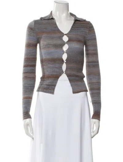 Pre-owned Paloma Wool Merino Wool Striped Sweater In Gray