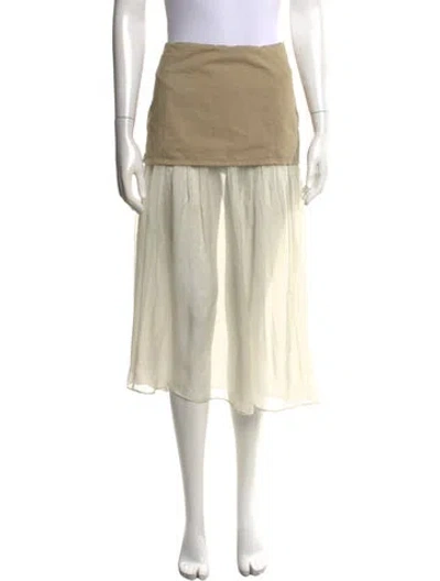 Pre-owned Paloma Wool Mesh Accents Midi Length Skirt In Neutral