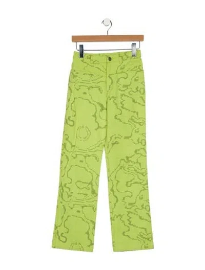 Pre-owned Paloma Wool Mid-rise Straight Leg Jeans In Green