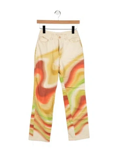 Pre-owned Paloma Wool Mid-rise Straight Leg Jeans In Yellow