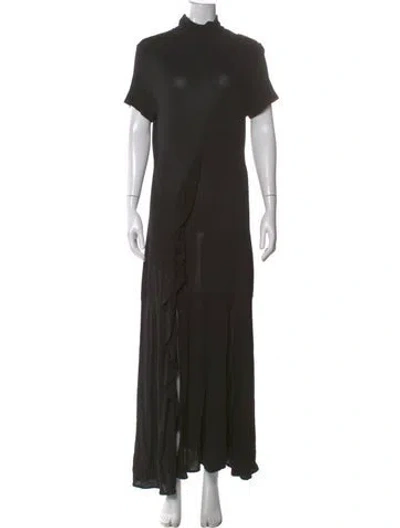 Pre-owned Paloma Wool Mock Neck Long Dress In Black
