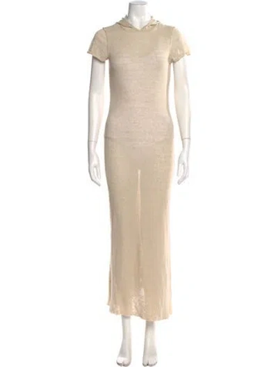 Pre-owned Paloma Wool Mock Neck Long Dress In Neutral