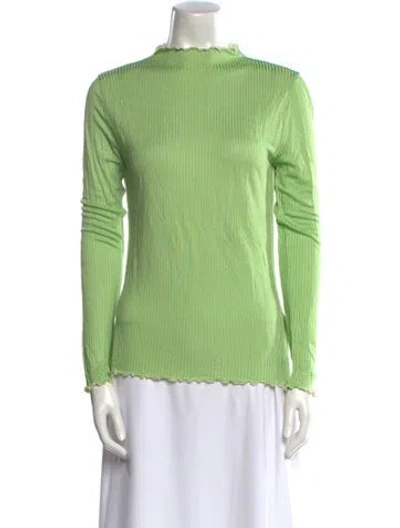 Pre-owned Paloma Wool Mock Neck Long Sleeve Sweatshirt In Green