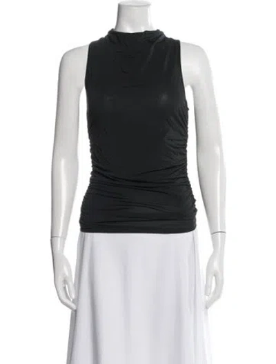 Pre-owned Paloma Wool Mock Neck Midi Length Dress In Black