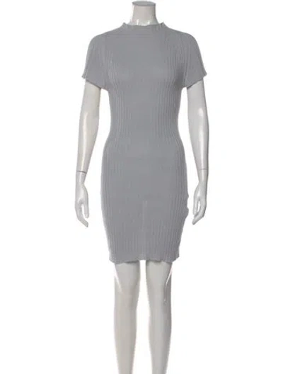 Pre-owned Paloma Wool Mock Neck Mini Dress In Gray