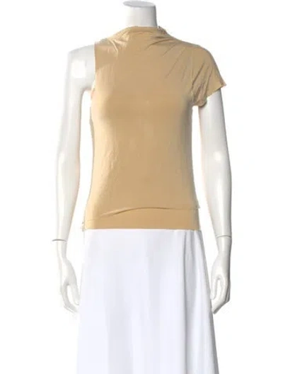 Pre-owned Paloma Wool Mock Neck Short Sleeve Top In Neutral