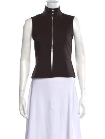 Pre-owned Paloma Wool Mock Neck Sleeveless Top In Brown