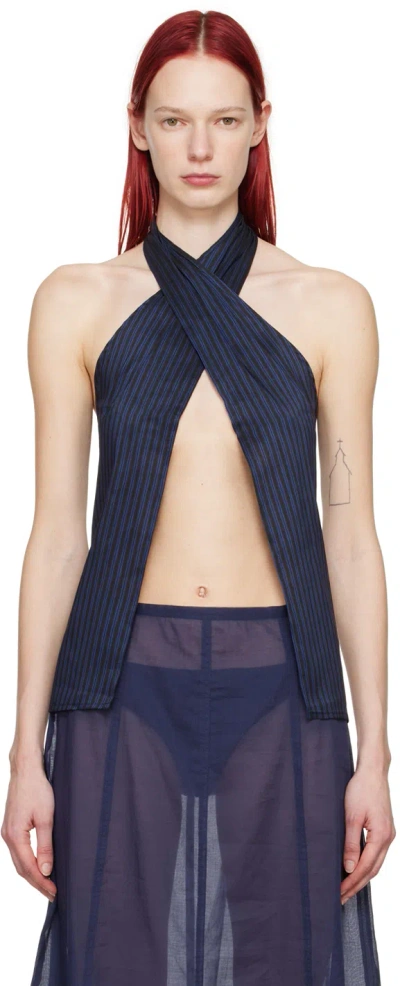 Paloma Wool Navy Bego Tank Top In Blue