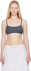 Paloma Wool Navy Chee Bralette Top In Gray