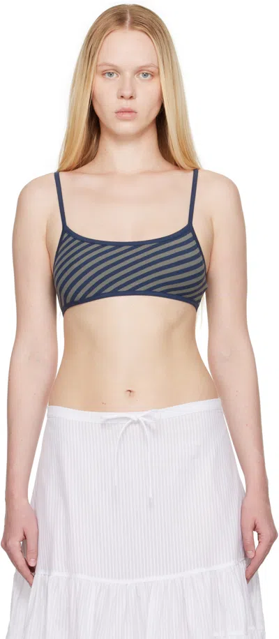 Paloma Wool Navy Chee Bralette Top In Gray