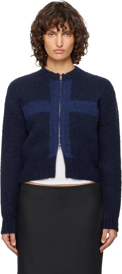 Paloma Wool Navy Cruz Zip Sweater In Blue