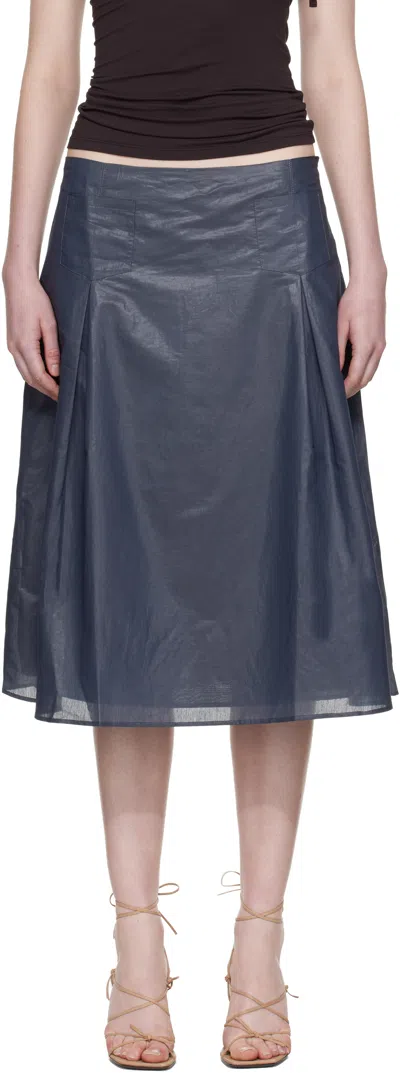 Paloma Wool Dimi Organic Cotton Blend A-line Skirt In Blue