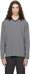 Paloma Wool Navy Gondolieri Long Sleeve Polo In Neutral