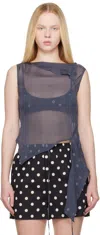 Paloma Wool Asymmetric Silk Top In Blue