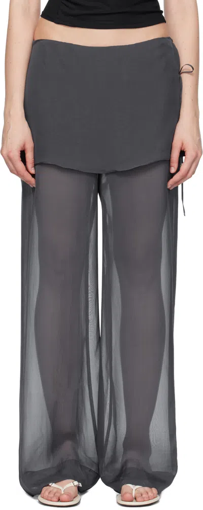 Paloma Wool Navy Silk Archive Trousers