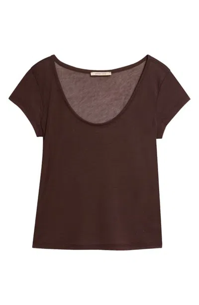 Paloma Wool Nela Scoop Neck Jersey T-shirt In Brown