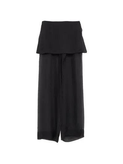 Paloma Wool No 2018 Silk Archive Layered Trousers In Black