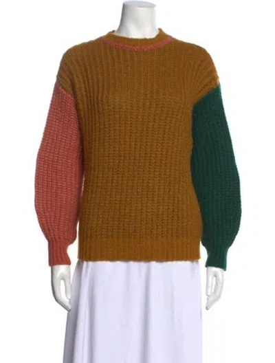 Pre-owned Paloma Wool Nylon Colorblock Pattern Sweater In Green