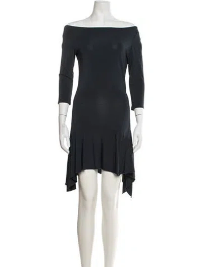 Pre-owned Paloma Wool Off-the-shoulder Mini Dress In Blue