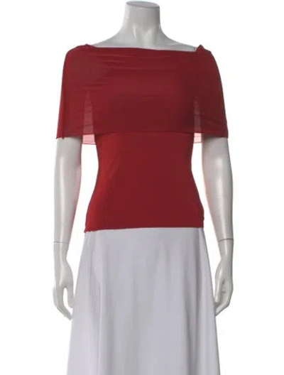 Pre-owned Paloma Wool Off-the-shoulder Short Sleeve Top In Red
