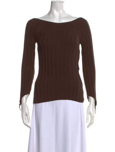 Pre-owned Paloma Wool Off-the-shoulder Sweater In Brown