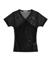 Paloma Wool Olimpia Sheer Mesh Short Top In Black