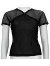 Paloma Wool Olimpia Sheer Mesh Short Top In Black