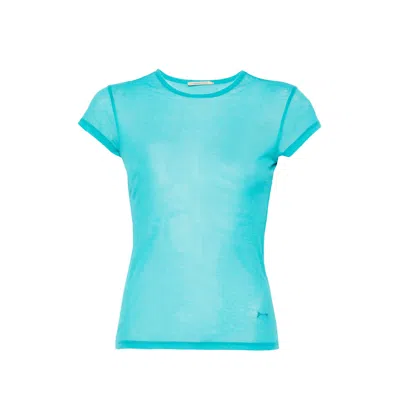 Paloma Wool Oma Semi-sheer Short-sleeve T-shirt In Yellow