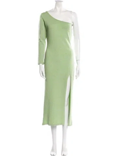Pre-owned Paloma Wool One-shoulder Long Dress In Green