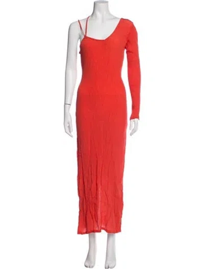 Pre-owned Paloma Wool One-shoulder Long Dress In Orange